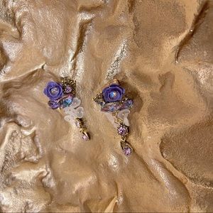 Brand new Fancy purple flower earrings